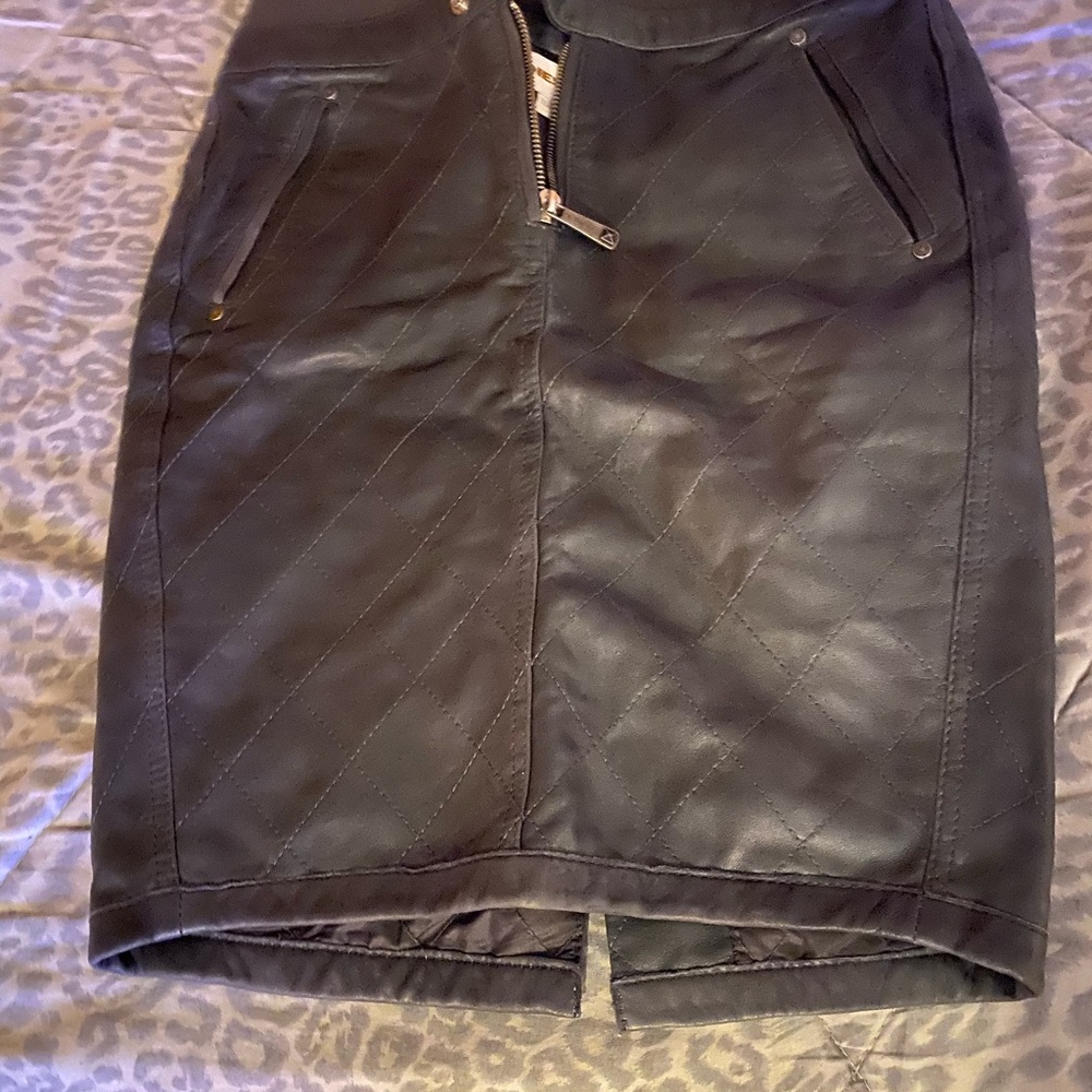 DIESEL"❤ soft butter leather gray skirt 27
